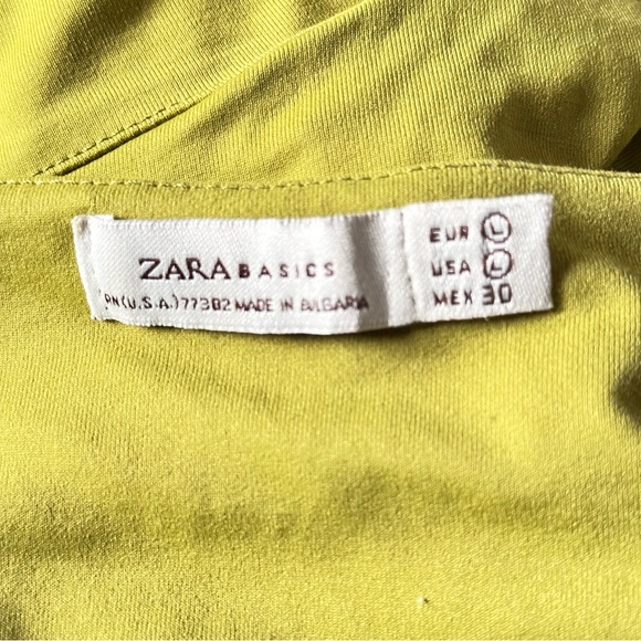 Zara Basics Top Chartreuse Avocado Color Size Large - Picture 7 of 9